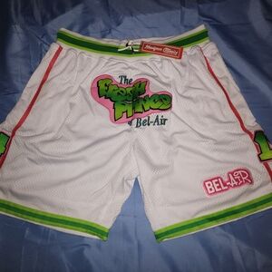 MEN'S THE FRESH PRINCE OF BEL-AIR WILL SMITH #14 BASKETBALL SHORTS WHITE XLG